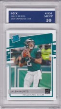 JALEN HURTS ROOKIE CARD 2020 Donruss RATED $$ RC Football GEM MINT 10 Eagles!