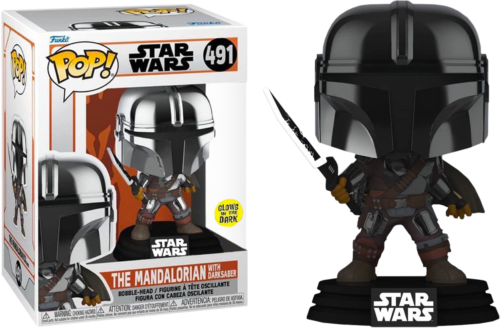 Mandalorian Darksaber GLOW Star Wars FE 491 Funko Pop Vinyl New in Mint Box +P/P - Picture 3 of 3