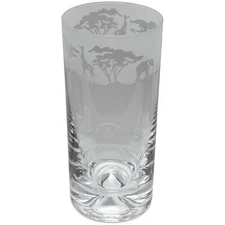 Highball Glass Decorated Safari Sandblast Animal Drinking Tumbler Gift Box Animo