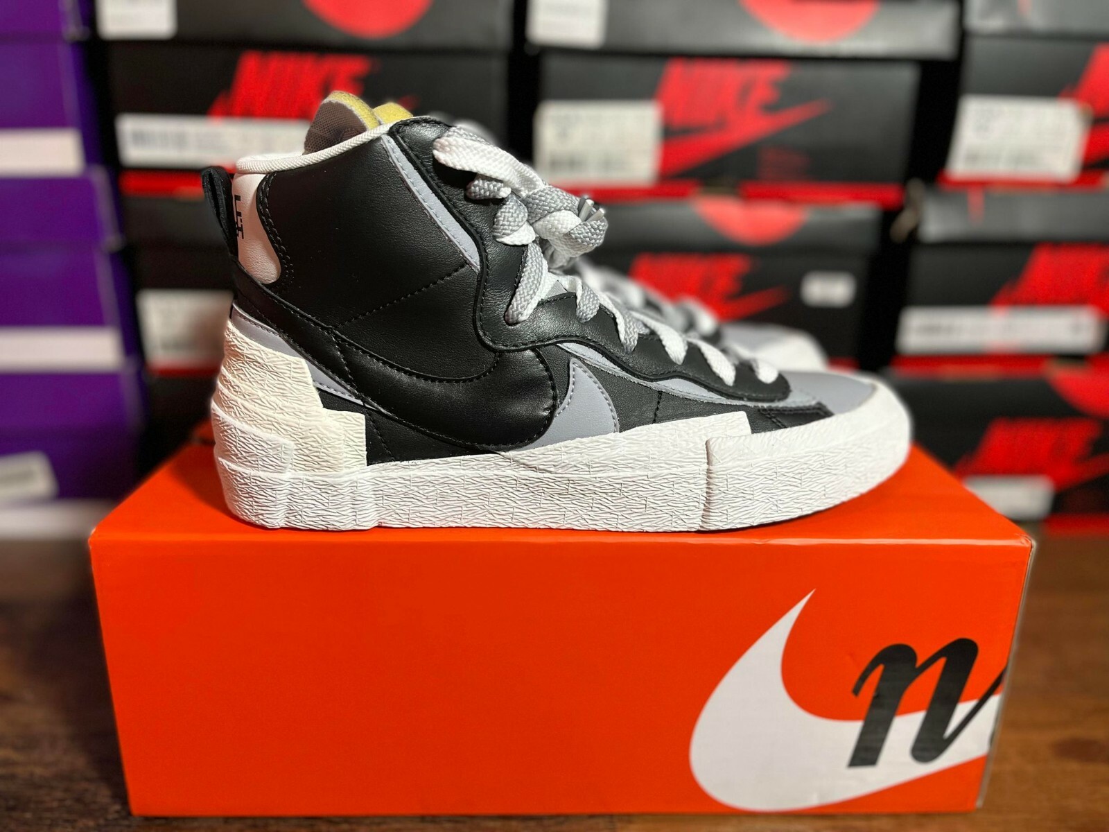 SACAI X NIKE Nike Blazer Mid x Sacai ""Nero Grigio"" BV0072 002 Taglie 4 e 7