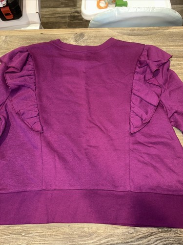 Girl's ThereAbouts Monaco Plum Ruffle Pullover Sweatshirt Top Sz 3XL (22.5)P. 9 - Picture 7 of 9