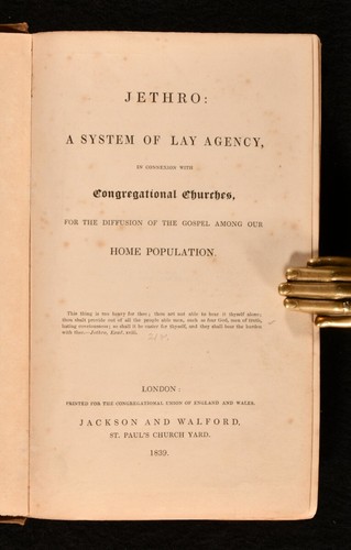 1839 Jethro: A System of Lay Agency John Campbell First Edition Very Scarce - Picture 3 of 5