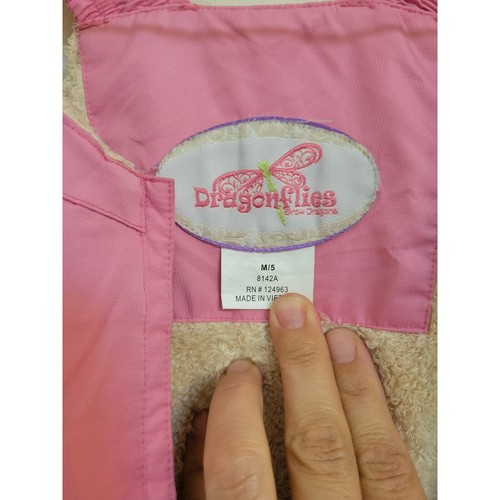 Dragonflies Girls Pink Snow Bib Overalls Snow Pants Size 5 - Picture 6 of 10