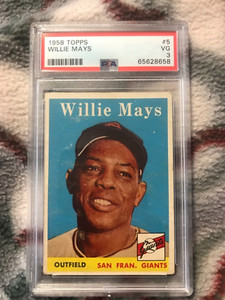 1958 Topps Willie Mays #5 - PSA 3 VG - Giants HOF - Great Color, Just Graded