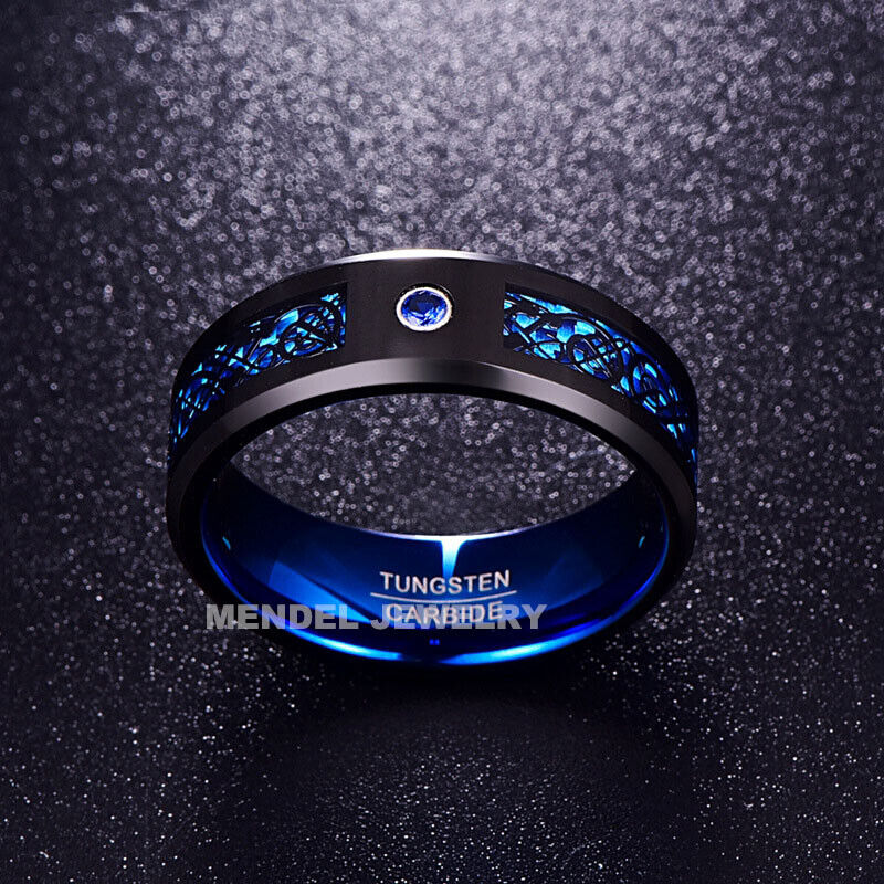 MENDEL Mens Tungsten Carbide Celtic Knot Wedding Engagement Band Ring Size 7-15 - Picture 3 of 8