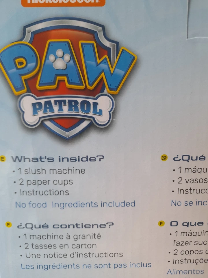 Paw Patrol Slushie Drinks Frozen Ice Machine Maker Dessert Play Fun Toy Treat - Image 3 of 3