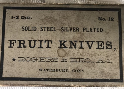 6 Solid Steel Silver Plated Fruit Knives #12 Rogers & Bro. A-1 Waterbury, Conn - Picture 9 of 9