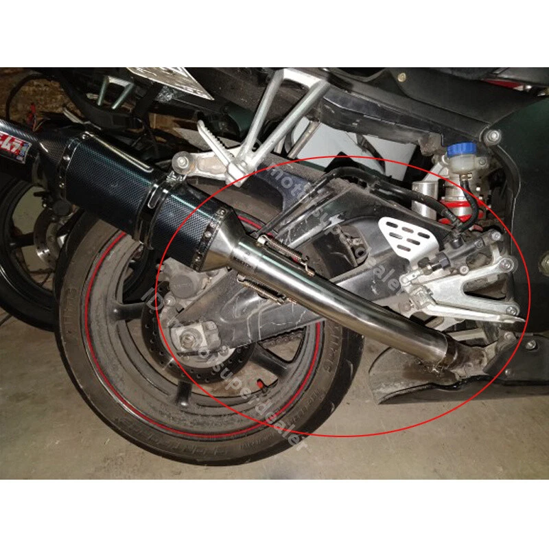 Deslizable para Yamaha YZF R6 1998-2005 puntas de escape silenciador trasero de carbono tubo de enlace medio Foto 2 de 4