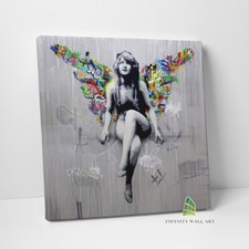ANGEL WINGS Graffiti Canvas Art Wall Art Print Picture Banksy Canvas Decor -D376