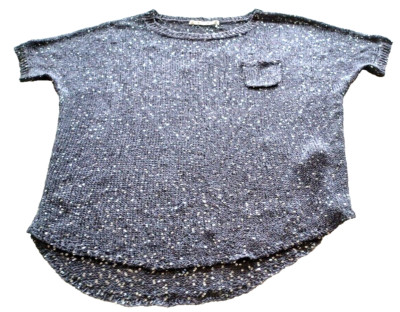 MONARI Italia Women's Sweater Grey Sequins Size 40 US 10 Polyester Blend boho