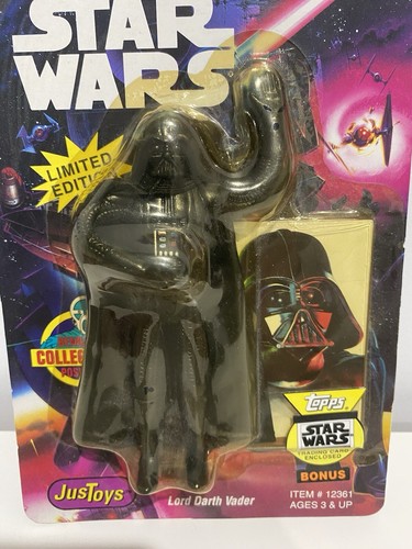 Star Wars Bend-Ems Lord Darth Vader With Topps Trading Card Justoys 1993 New - Picture 2 of 3