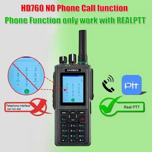 ANYSECU HD760 IP67 4G Radio Red Zello Android 7.1 WIFI Real-ptt Cargador Base - Imagen 8 de 16