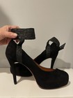 Women Almond Head Suede Platform Pumps Stiletto With Ankle Strap Size 8 — photo 2