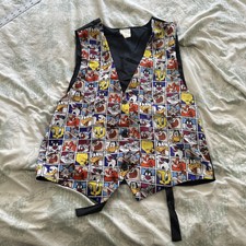 VINTAGE Looney Tunes unisex Vest - One Size Fits Most Hearts Red Measurements