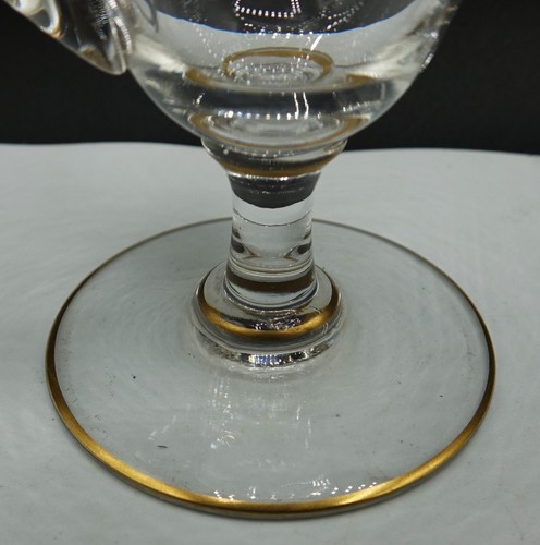 French Baccarat Acorn Crystal 22k Gold Oak Leaves Pedestal Mugs Glasses Set of 6 - Picture 15 of 16