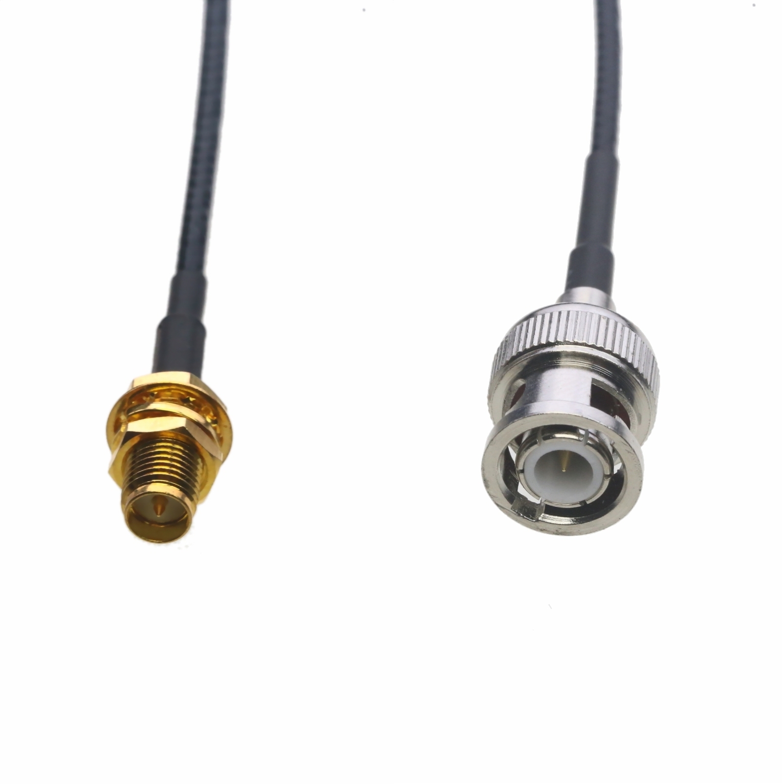RF coax Cable BNC male to RP-SMA female nut bulkhead RG316 6