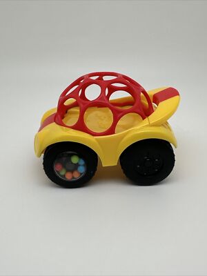 Kids II Inc OBall Rattle and Roll Car Baby Toy Red Yellow Colorful 95