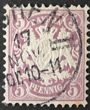 Bavaria 5pf malva, 1878, usato SG80, Mi45a, YT40, Scott40