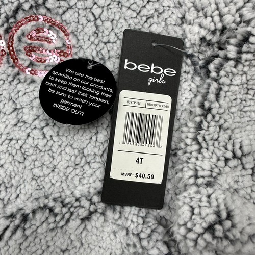 Sudadera para niñas pequeñas 4T bebe manga larga con capucha gris logotipo polar difuso nueva con etiquetas - Imagen 4 de 9