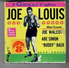 JOE LOUIS SUPER 8MM MOVIE COLUMBIA B/W SILENT 3 HIGHLIGHT FIGHTS RARE