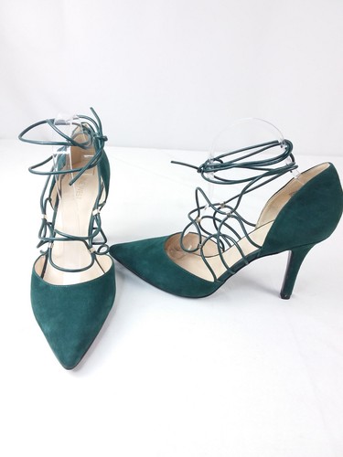 Nine West Jarraho Green Suede Leather Pointed Heels Size 10M - Picture 3 of 8