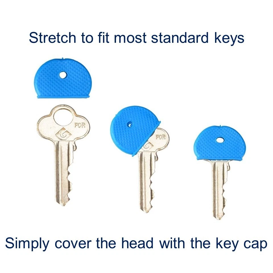 8 Pcs Key Cap Tags Label ID Silicone Coding Color Key Identifier Cover 8 Colors - Image 3 of 3