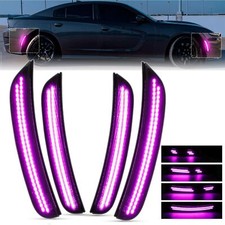 For 2015-2023 Dodge Charger Front Rear Bumper Led Side Marker Lights Purple 4pcs