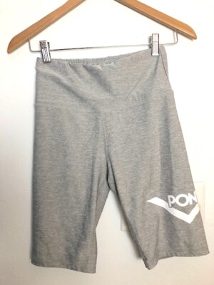Pony Bike Shorts Women s Small Gray With Larger LOGO Yoga Athletic