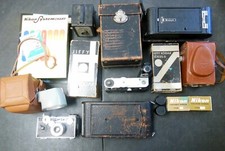 Large Group Of Vintage Cameras And Various Brochures - SOLD AS IS, AS FOUND