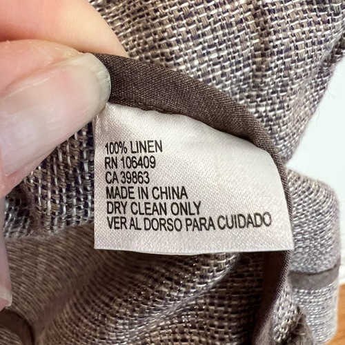 Chaqueta Top Nurture Mujer Manga 3/4 Lino 6 Marrón Lagenlook Cuadrada Artística Costera - Imagen 7 de 9