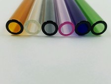 6 Piece of 8" Glass Pyrex Blowing Tubes 12 mm OD Thick Wall Tubing Colored Tube