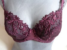 BARBARA Büstenhalter BÜGEL-BH Gr. 75 C Spitze mit Blumen bordeaux