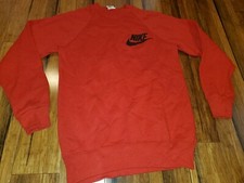 VTG 90's Nike swoosh Tag Made in USA big Logo Crewneck Raglan Sweatshirt M 50/50