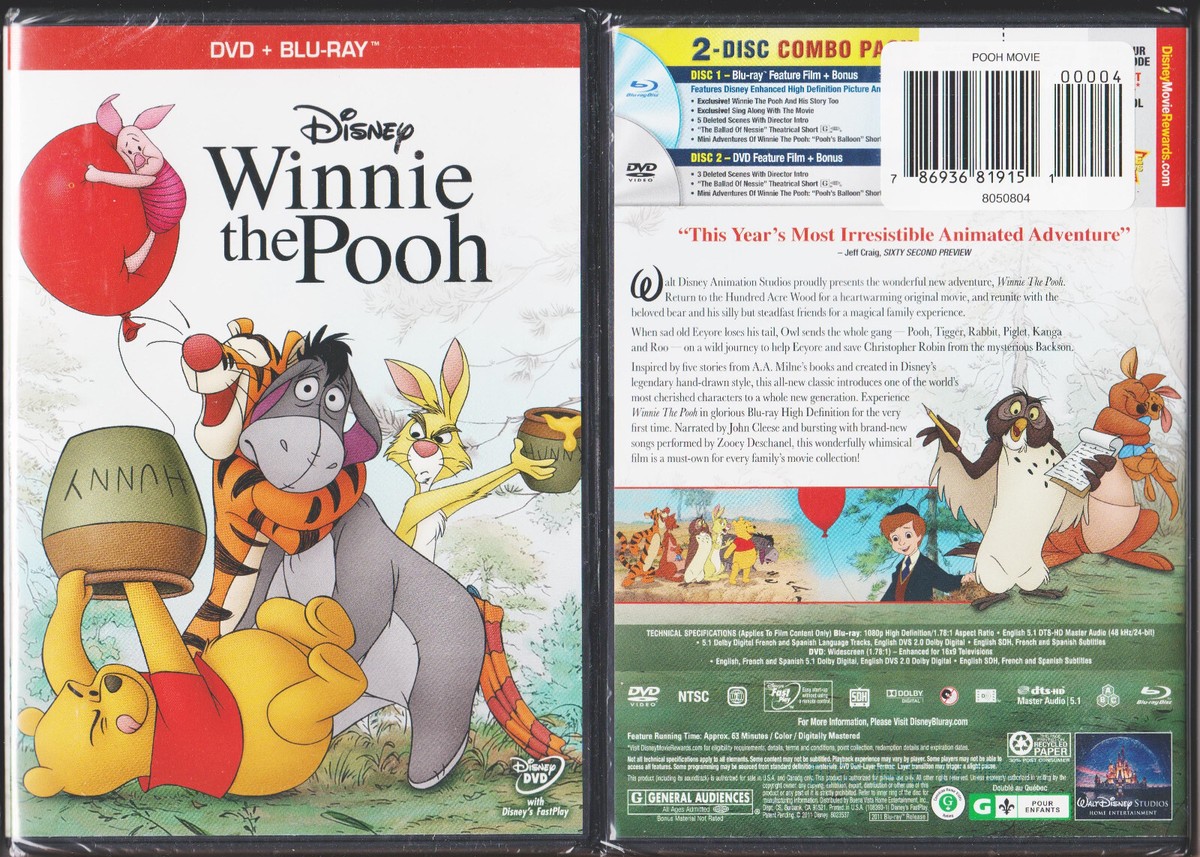 Disney Winnie the Pooh (Blu-ray + DVD 2011, 2-Disc Set) Disney