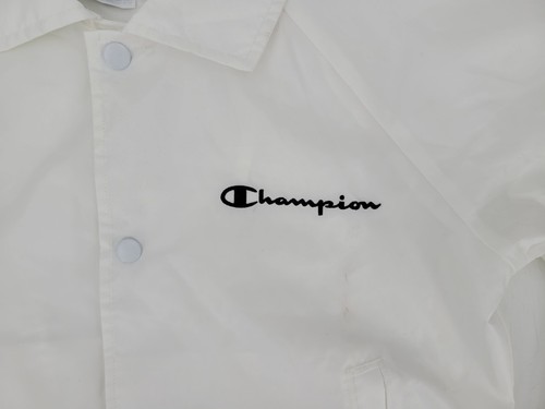 Vintage Champion Womens XS Cropped White Windbreaker Varsity Jacket Snap Button - Picture 3 of 12