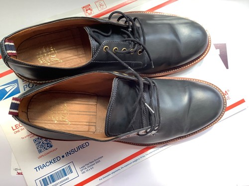Scarpe derby uomo J.Crew nere a righe remi in pelle italiana taglia 10,5 - Foto 7 di 7