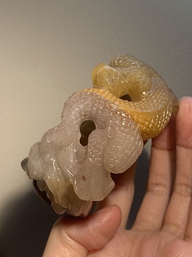 Special Price!Dou-Color 56.5mm Natural Mongolian Jade Bangle/Handcarve - Picture 2 of 12