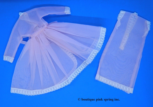 VINTAGE PREMIER DOLL TOGS #86 PINK NEGLIGEE NIGHTGOWN ROBE BARBIE CLONE ...