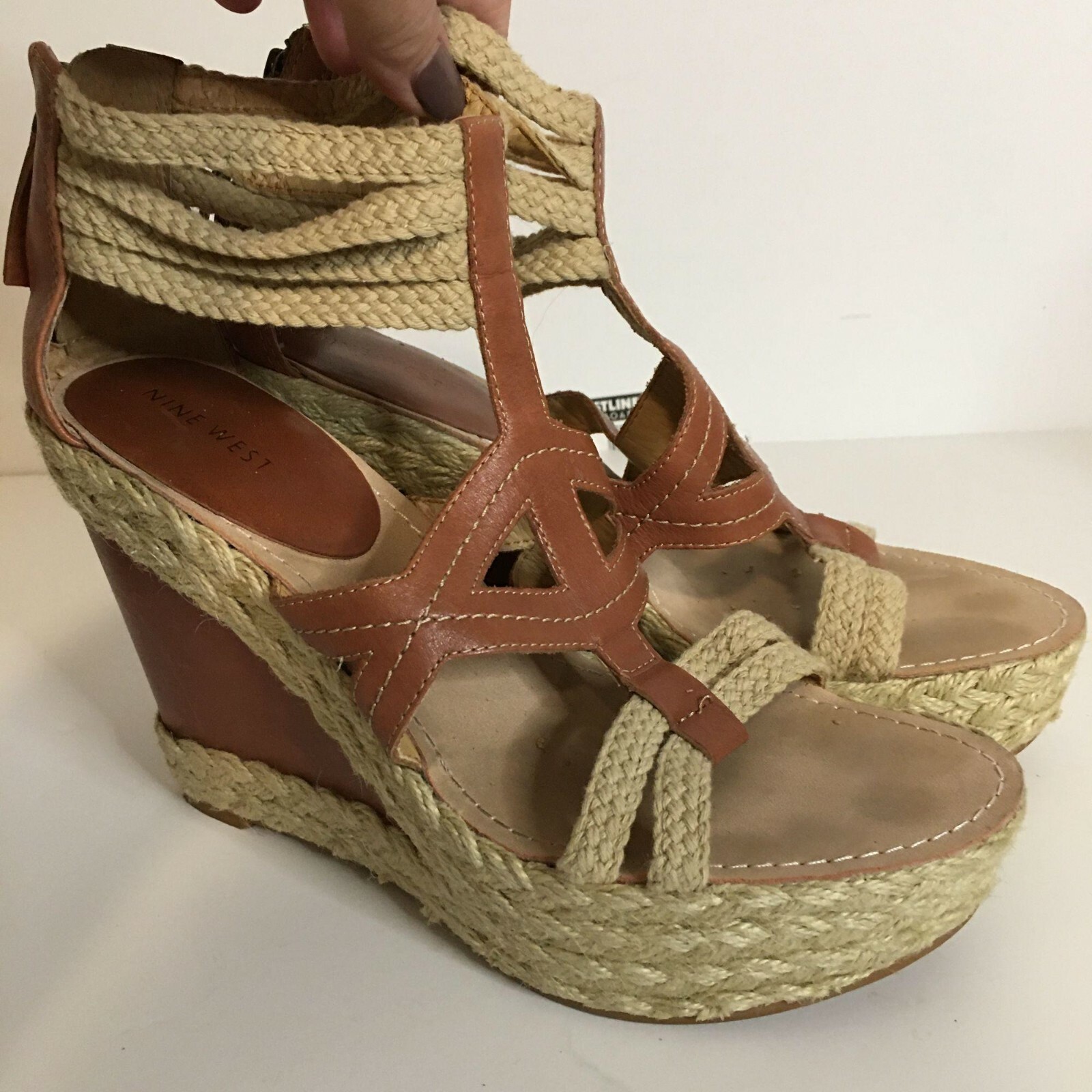 Nine West Brown Wedges, Leather Detail, Size 9.5 | eBay