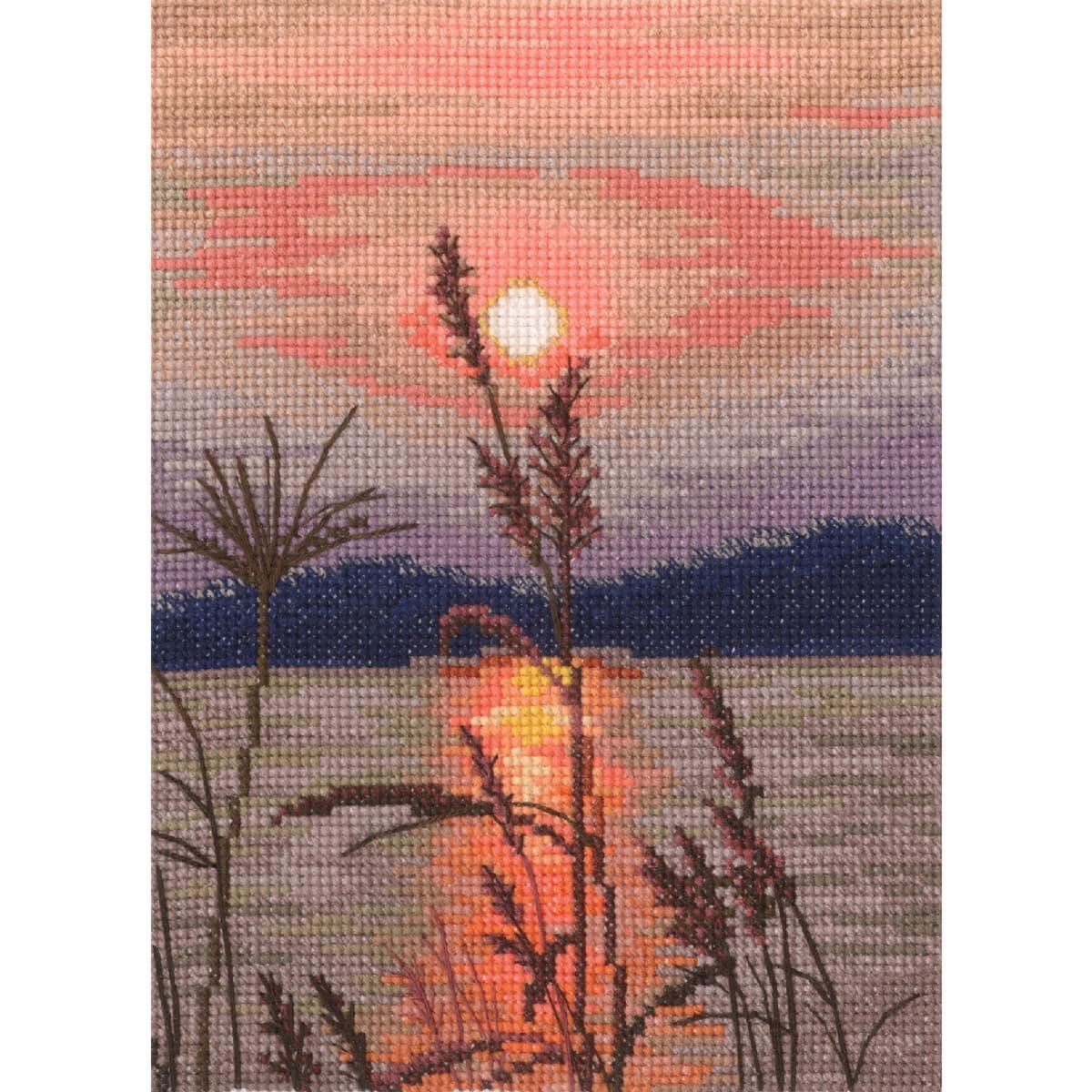 RTO counted cross stitch kit ""In the moment, Sunset"", 12x17,5cm, DIY
