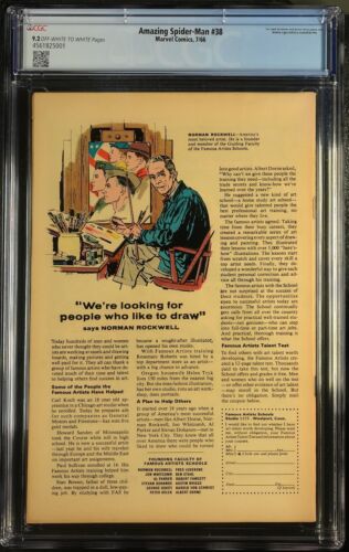 Amazing Spider-Man #38 CGC 9.2 Off-White to White Pages - Picture 2 of 2