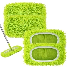 Reusable Dry Sweeping Cloths Microfiber Wet Mop Pads For Floor Cleaning (4PCS)