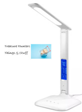 LED Desk Lamp with USB Charging Port 5V, 3 Color Mode, 5 Brightness Level White