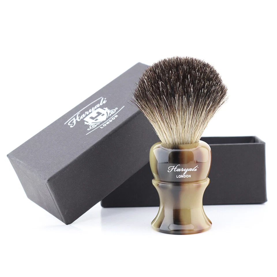 HARYALI LONDON LUXURy Gift-Black Badger Hair Shaving Brush for Men with Top Grade Resin Handle