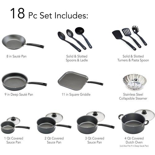 Nonstick Tramontina 18-Piece Pots And Pans Cookware Set Cooking Kitchen Cooking - Picture 3 of 6