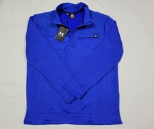 Under Armour Storm Sweater Fleece Mens Golf 1/2 Zip 1382920-400 Blue