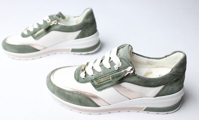 Ara Women's Low Top Wedge Suede Sneakers LB3 Thyme/Platinum Cream US:6 UK:3.5