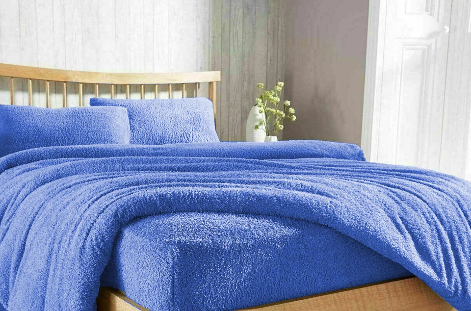 Extra Deep Teddy Fleece Fitted Sheet Cosy Warm Luxury Bed Sheets Double King Siz - Image 3 of 4
