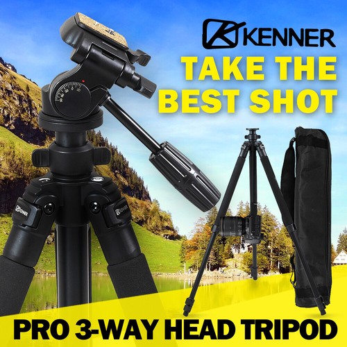 Kenner Camera Tripod Stand DSLR Mount Phone Holder Remote Shutter 3 Way Pan Head - Picture 13 of 20