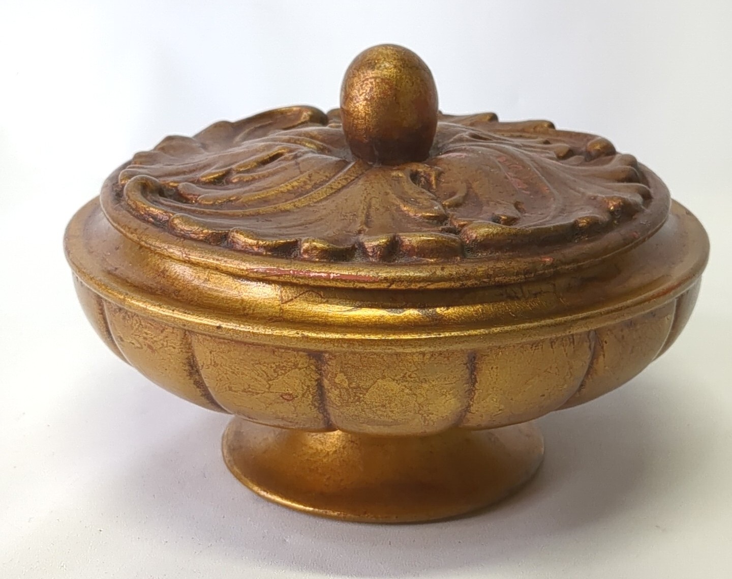 Vintage Anthony Gold Leaf Florentine Bowl Hollywood Regency